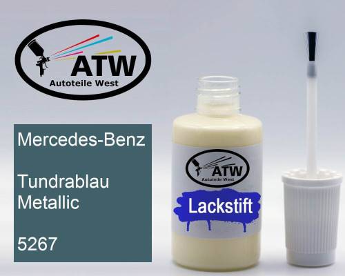 Mercedes-Benz, Tundrablau Metallic, 5267: 20ml Lackstift, von ATW Autoteile West.